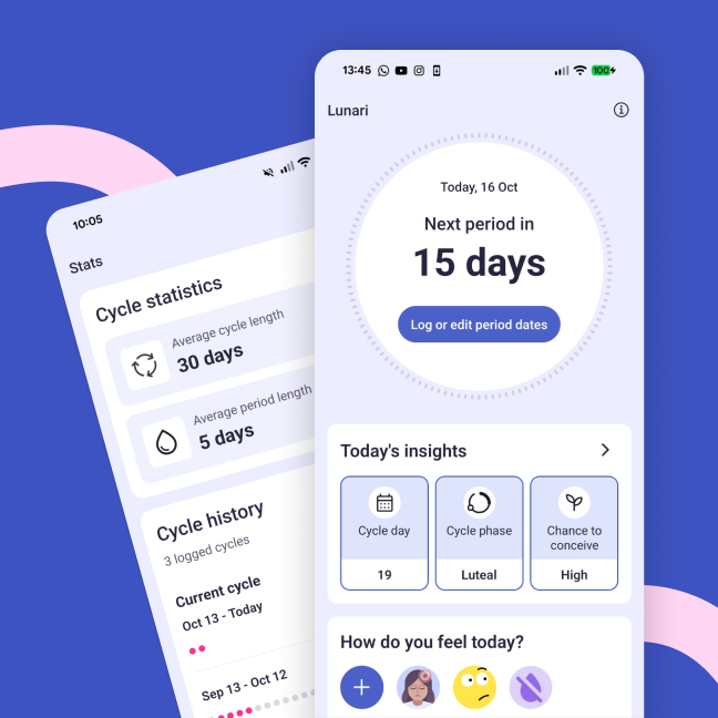 Lunari app homescreen